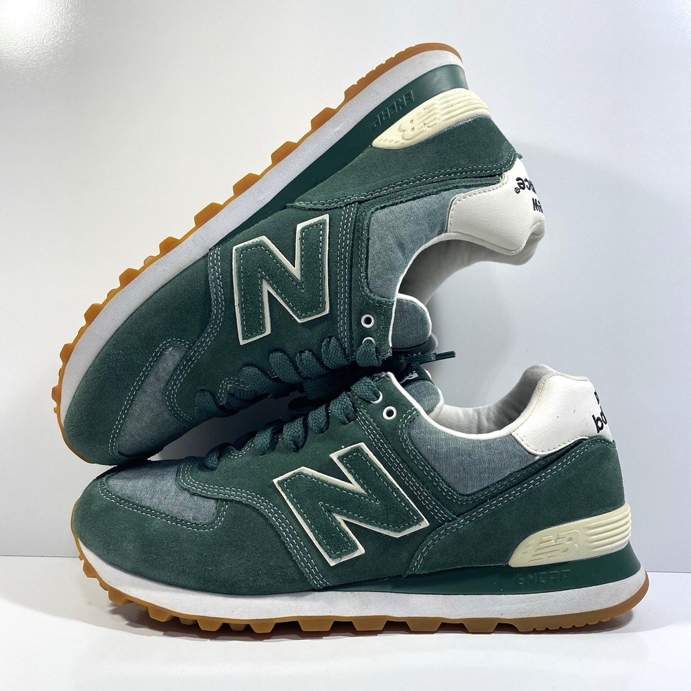 New Balance 574 Mens Size 10 Classic Green Heather Green Off White Gum ML574WCR - Picture 4 of 10